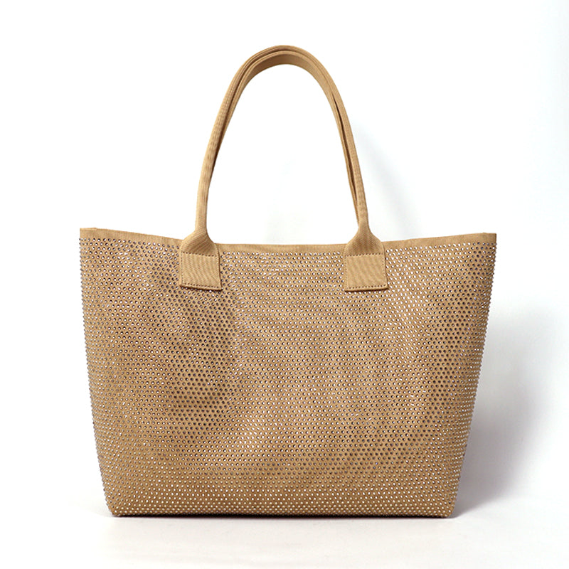 Khaki Rhinestone Tote