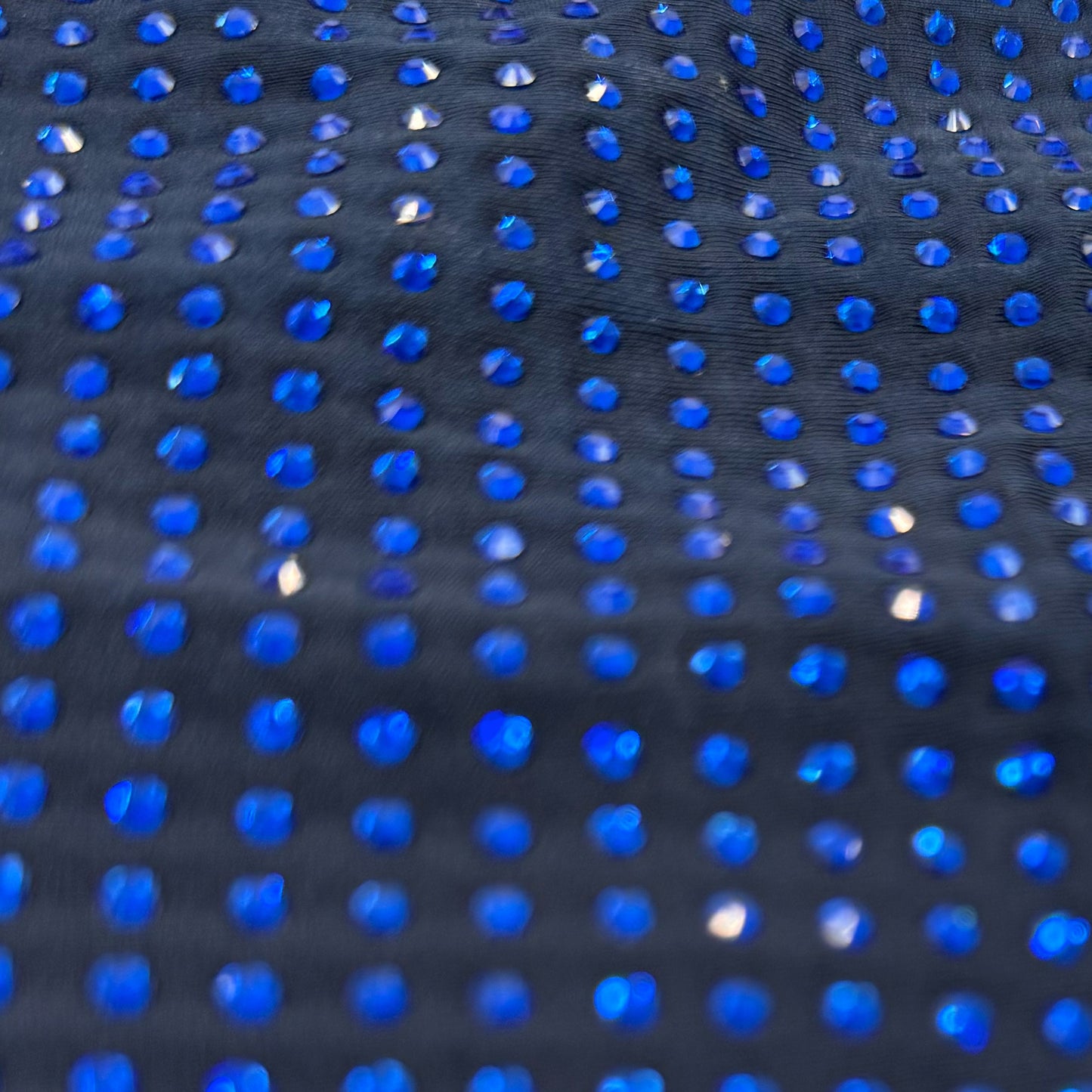 Sapphire Crystals on Navy Fabric Swim Trunks