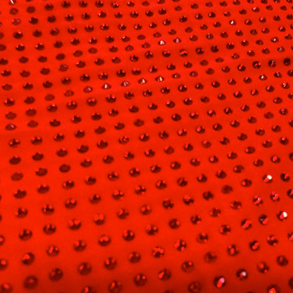 Siam Crystals on Dark Red Fabric Swim Trunks