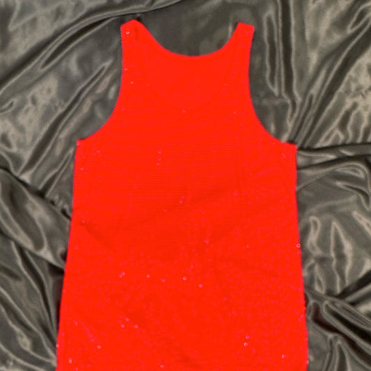 Siam Crystals on Dark Red Fabric Tank Top