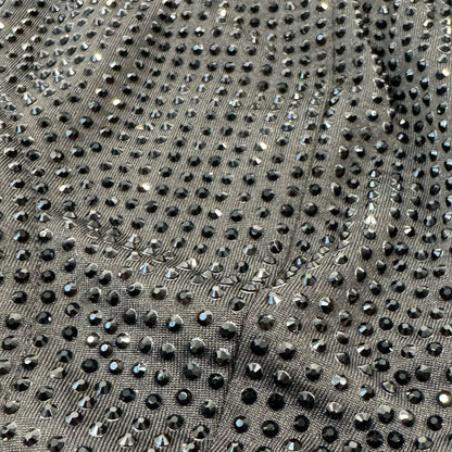 Jet Black Crystals on Black Fabric Swim Briefs