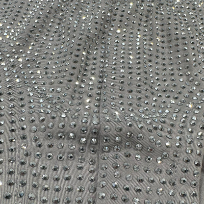 Silver Crystals on Silver Fabric Swim Briefs